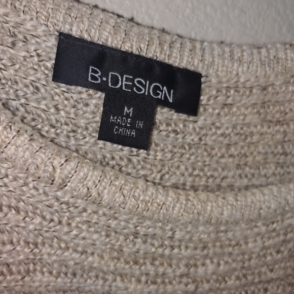 B design jewel Embellished sweater cream tan med - Picture 3 of 8